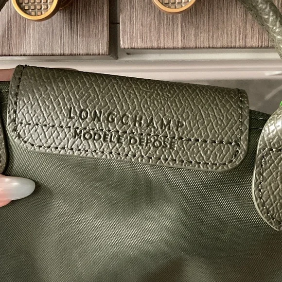 Longchamp Le Pliage Canvas Mini Handbag-Dark Green - Picture 4 of 10